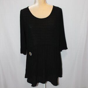 Niche Nilgun Derman Black Black Mid-sleeve Top
